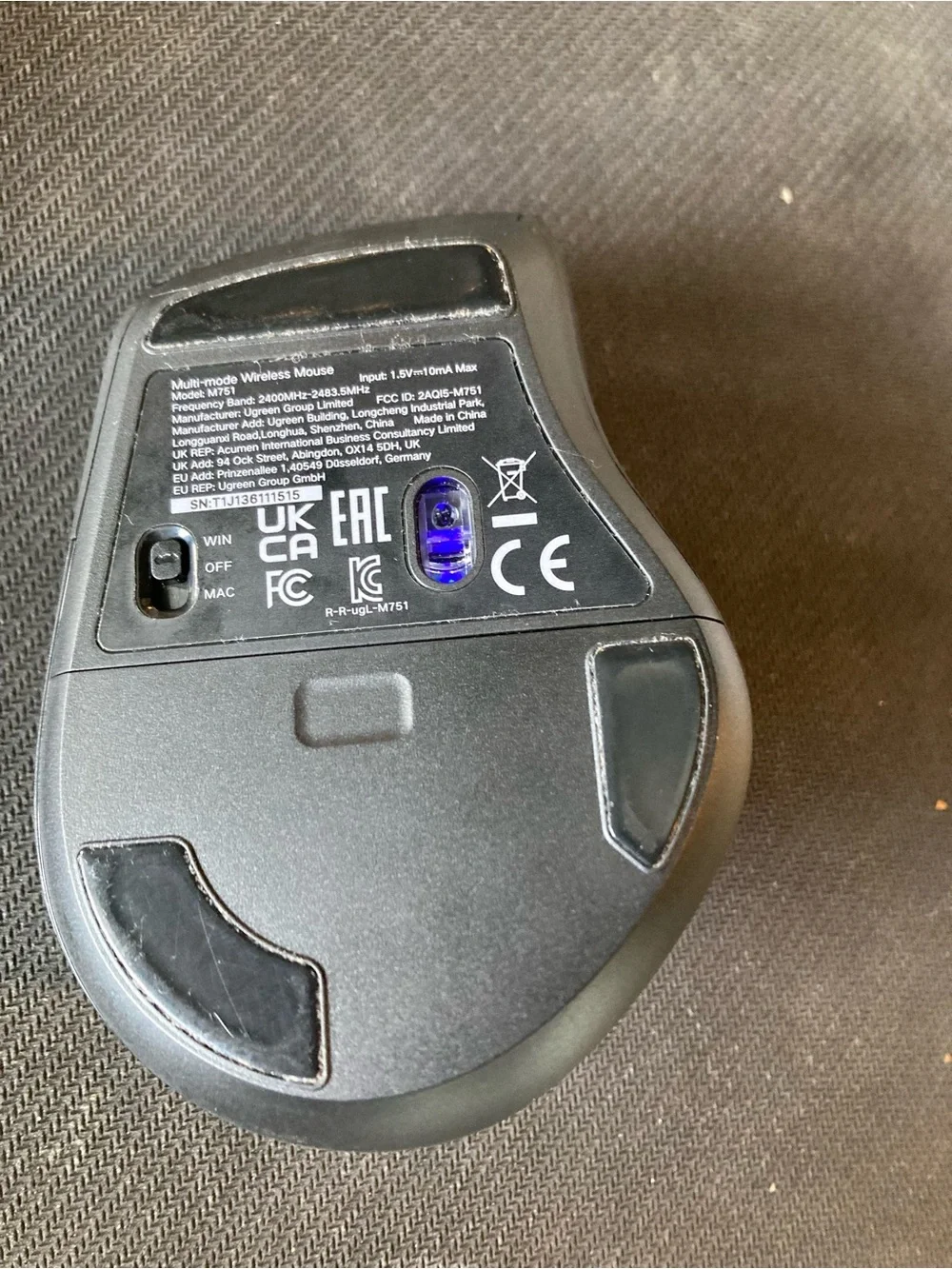 Wireless Ergonomic Mouse — Black